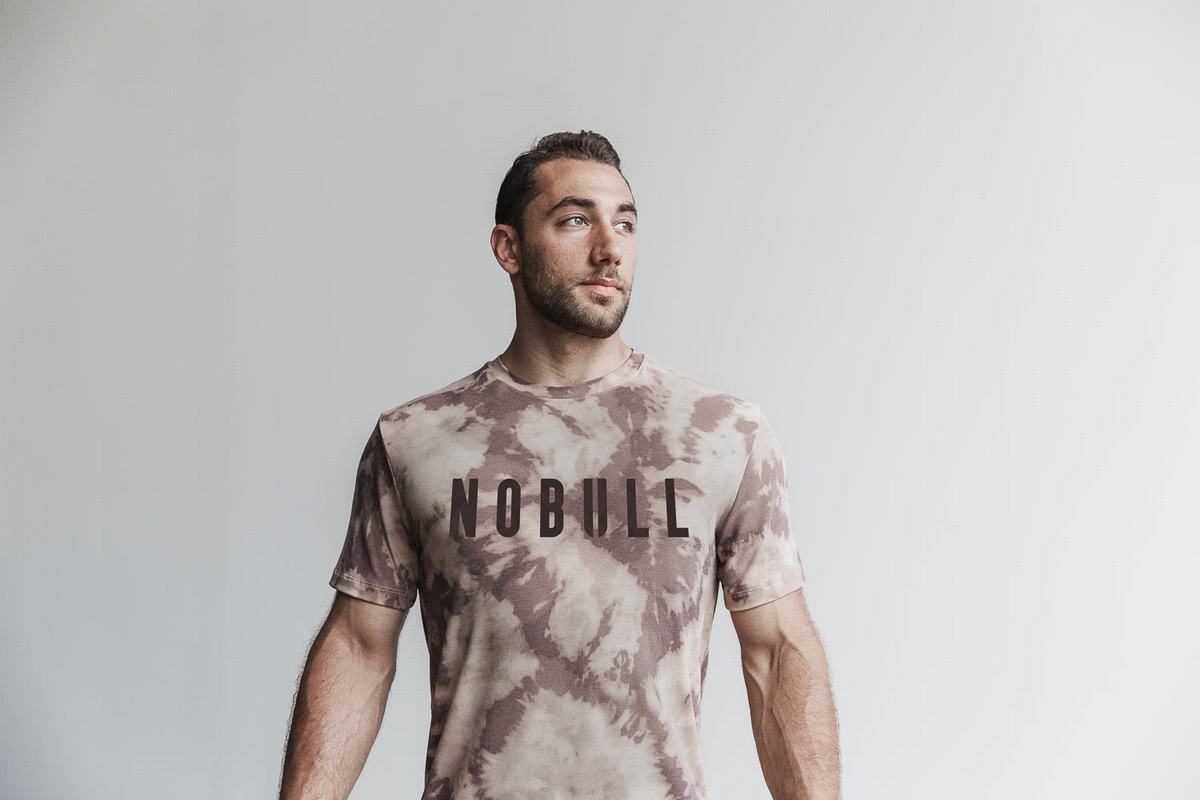 Nobull Tie-Dye Men's T Shirts Brown | Australia (TY2947)